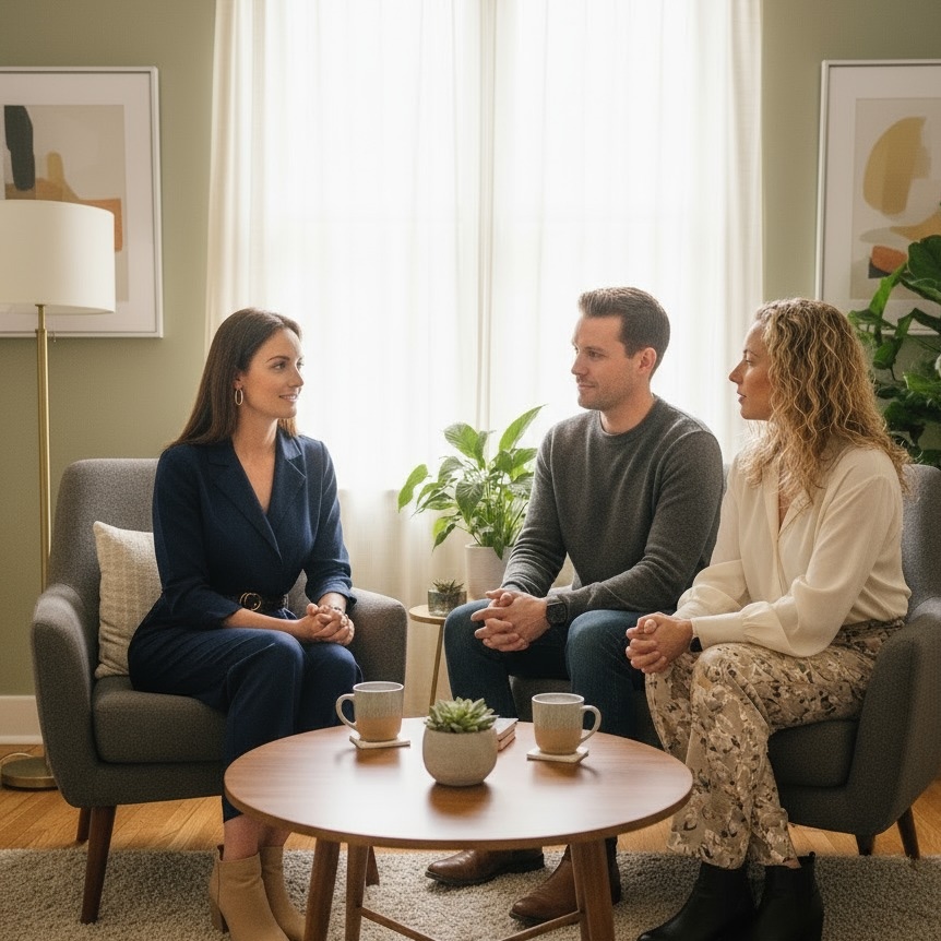 psicóloga en consulta trabajando con paciente